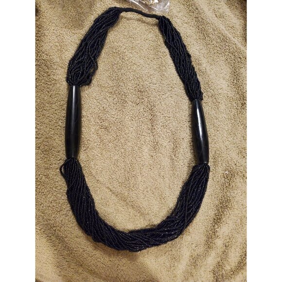 Vintage Beaded Necklace with Large Bone - Bold Monies Runway Style - Picture 5 of 5